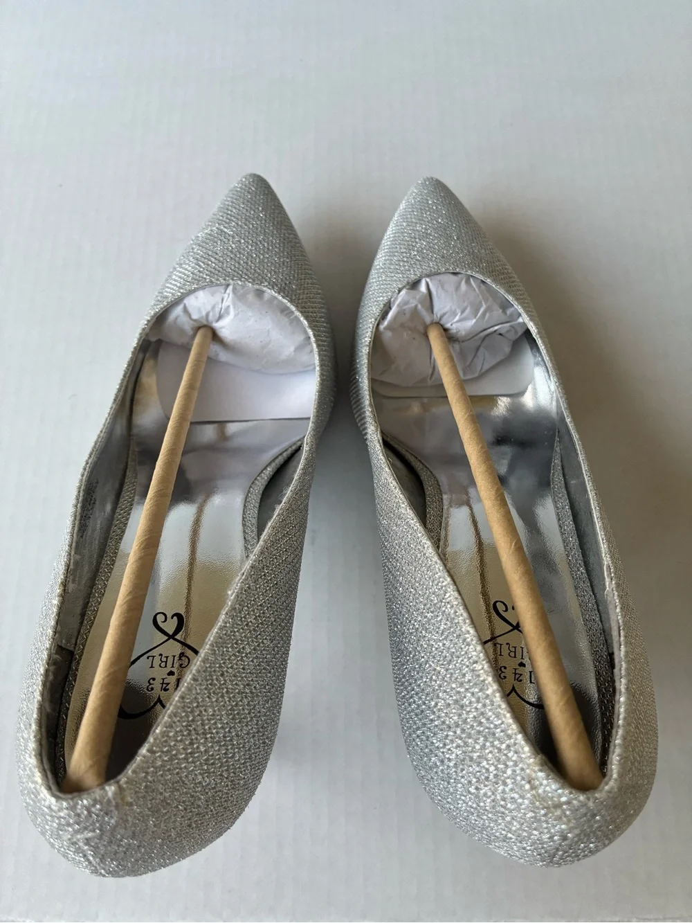 Silver Pointed-Toe High Heel Pumps - Women's Dress Shoes